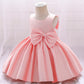 Belle Satin Bow Dress- Peach - Twisty Locks  - Kids and Women Hair Accessories, Fashion Clothing and Jewellery India