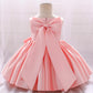 Belle Satin Bow Dress- Peach - Twisty Locks  - Kids and Women Hair Accessories, Fashion Clothing and Jewellery India